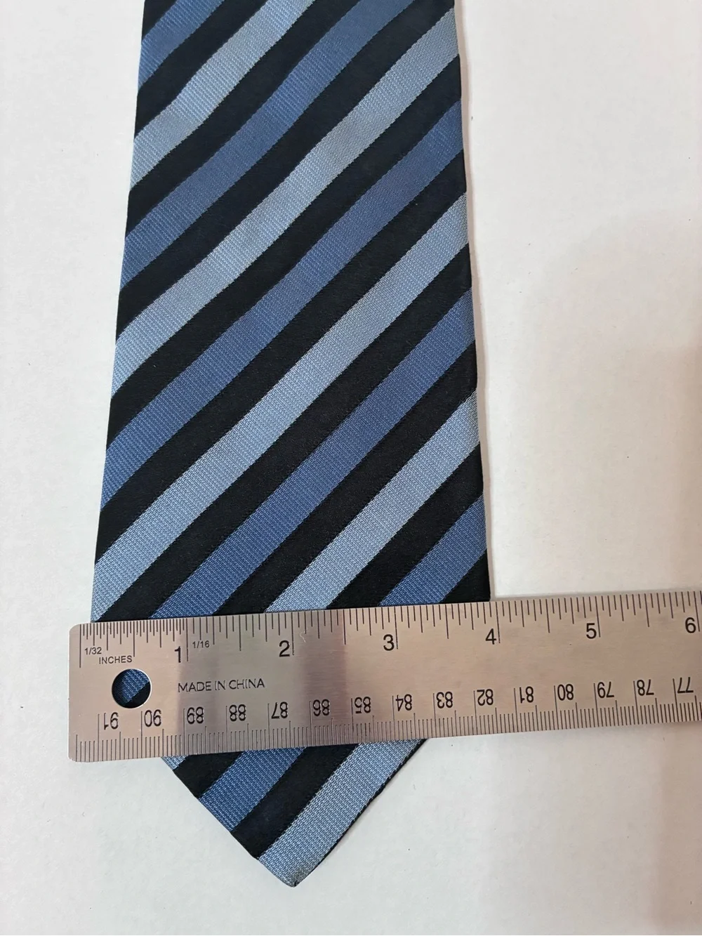 Fratelli Moda Italy Blue Black Diagonal Stripe Silk Tie Classic Business Necktie